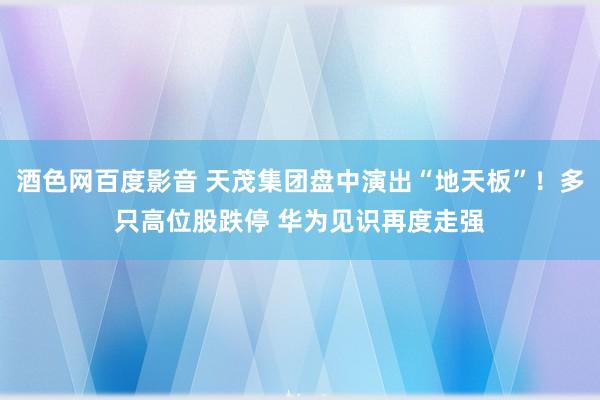 酒色网百度影音 天茂集团盘中演出“地天板”！多只高位股跌停 华为见识再度走强