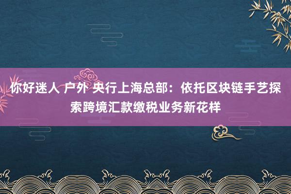 你好迷人 户外 央行上海总部：依托区块链手艺探索跨境汇款缴税业务新花样