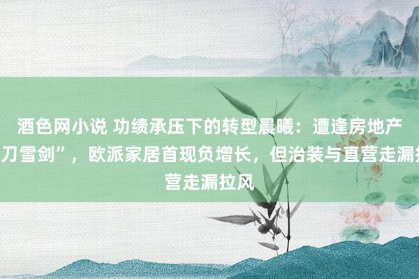 酒色网小说 功绩承压下的转型晨曦：遭逢房地产“风刀雪剑”，欧派家居首现负增长，但治装与直营走漏拉风