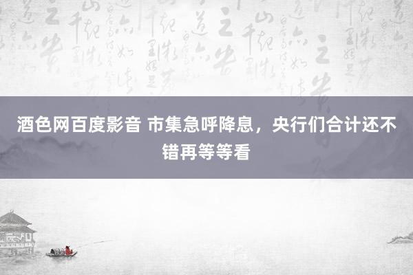 酒色网百度影音 市集急呼降息，央行们合计还不错再等等看