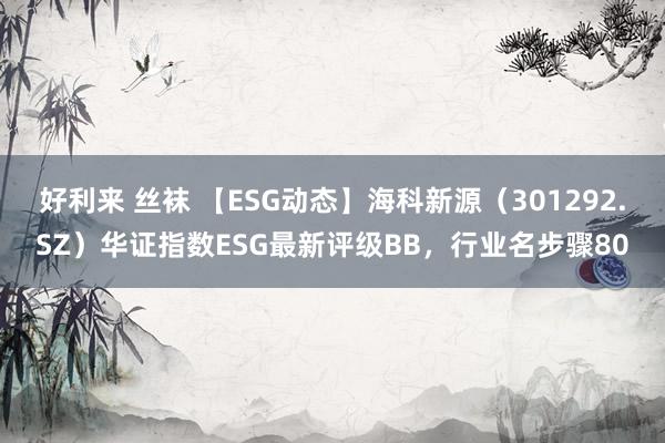 好利来 丝袜 【ESG动态】海科新源（301292.SZ）华证指数ESG最新评级BB，行业名步骤80