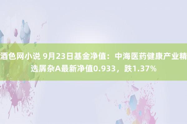 酒色网小说 9月23日基金净值：中海医药健康产业精选羼杂A最新净值0.933，跌1.37%