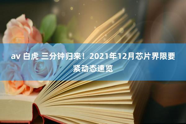 av 白虎 三分钟归来！2021年12月芯片界限要紧动态速览