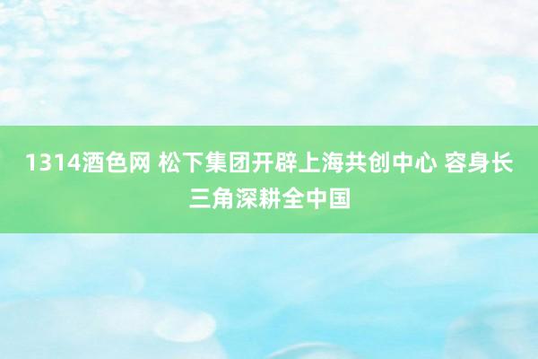 1314酒色网 松下集团开辟上海共创中心 容身长三角深耕全中国