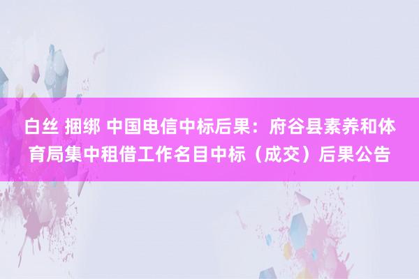 白丝 捆绑 中国电信中标后果：府谷县素养和体育局集中租借工作名目中标（成交）后果公告