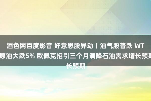 酒色网百度影音 好意思股异动丨油气股普跌 WTI原油大跌5% 欧佩克招引三个月调降石油需求增长预期