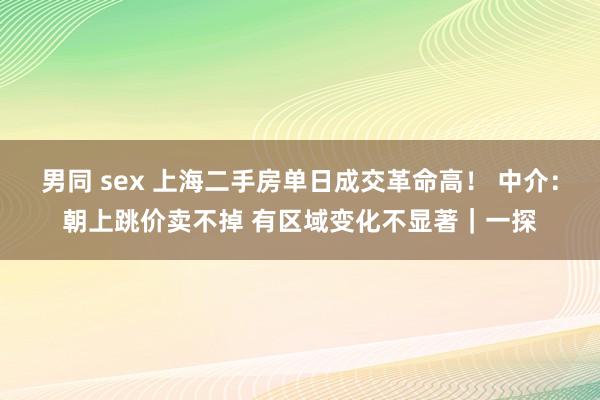 男同 sex 上海二手房单日成交革命高！ 中介：朝上跳价卖不掉 有区域变化不显著｜一探