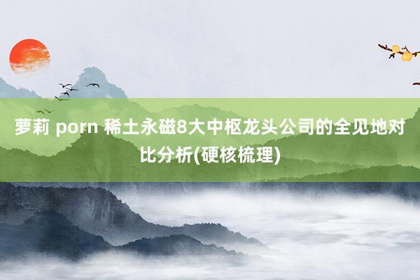 萝莉 porn 稀土永磁8大中枢龙头公司的全见地对比分析(硬核梳理)