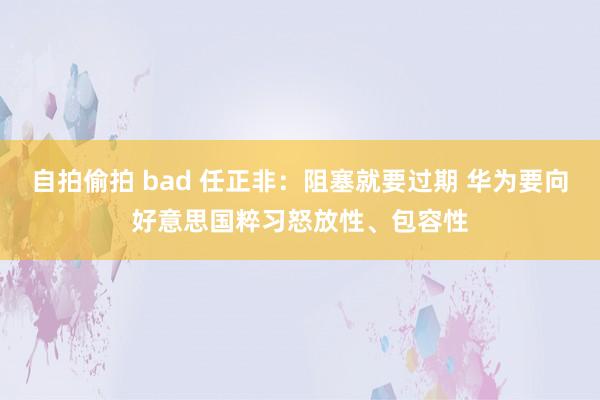 自拍偷拍 bad 任正非：阻塞就要过期 华为要向好意思国粹习怒放性、包容性