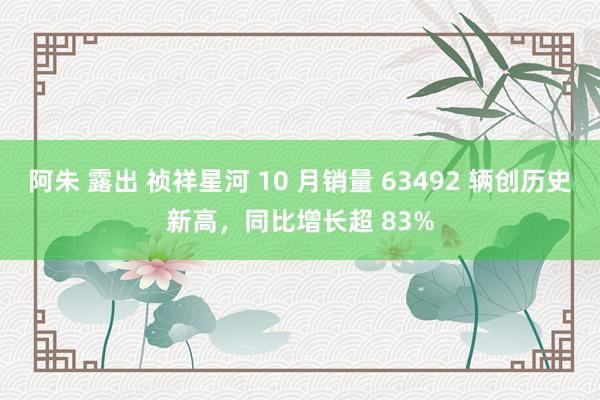 阿朱 露出 祯祥星河 10 月销量 63492 辆创历史新高，同比增长超 83%