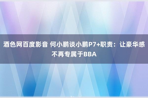 酒色网百度影音 何小鹏谈小鹏P7+职责：让豪华感不再专属于BBA