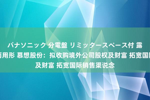 パナソニック 分電盤 リミッタースペース付 露出・半埋込両用形 慕想股份：拟收购境外公司股权及财富 拓宽国际销售渠说念