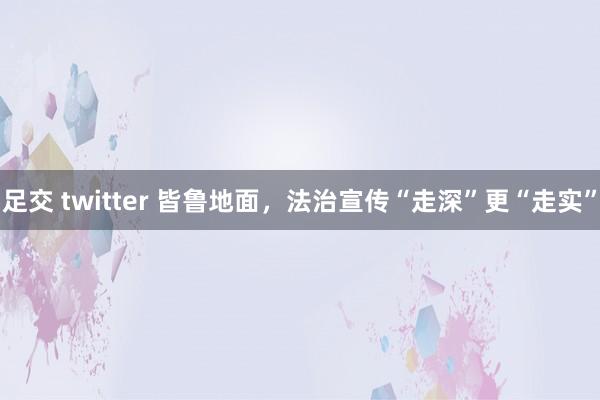 足交 twitter 皆鲁地面，法治宣传“走深”更“走实”