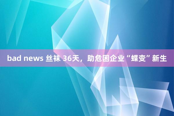 bad news 丝袜 36天，助危困企业“蝶变”新生