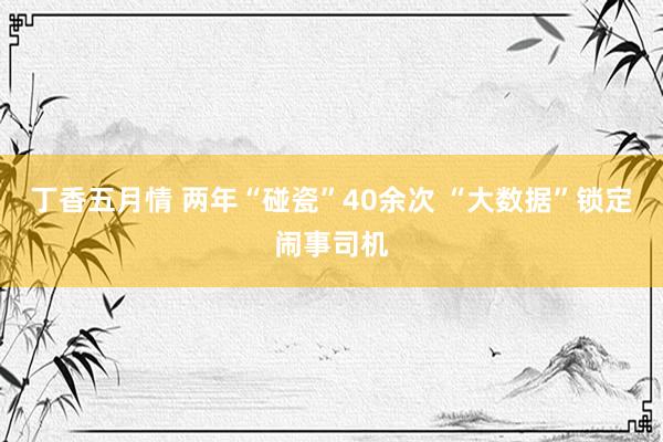 丁香五月情 两年“碰瓷”40余次 “大数据”锁定闹事司机