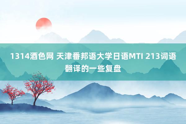 1314酒色网 天津番邦语大学日语MTI 213词语翻译的一些复盘