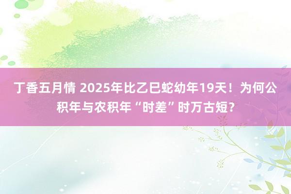 丁香五月情 2025年比乙巳蛇幼年19天！为何公积年与农积年“时差”时万古短？