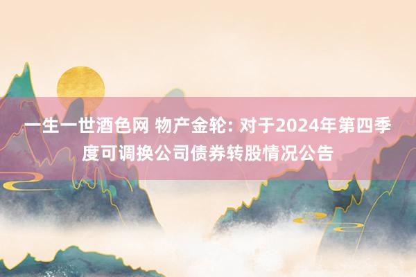 一生一世酒色网 物产金轮: 对于2024年第四季度可调换公司债券转股情况公告