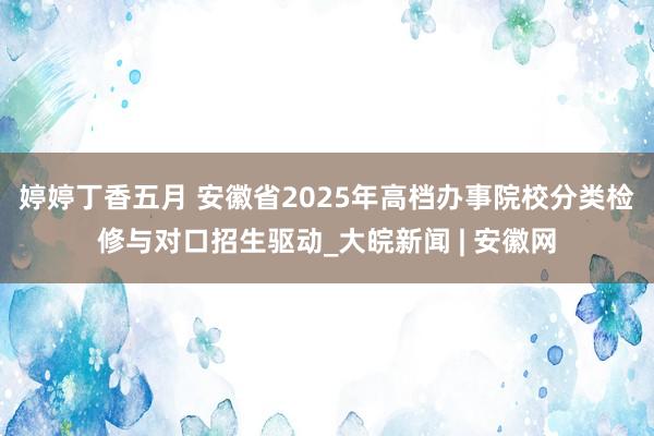 婷婷丁香五月 安徽省2025年高档办事院校分类检修与对口招生驱动_大皖新闻 | 安徽网