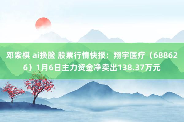 邓紫棋 ai换脸 股票行情快报：翔宇医疗（688626）1月6日主力资金净卖出138.37万元