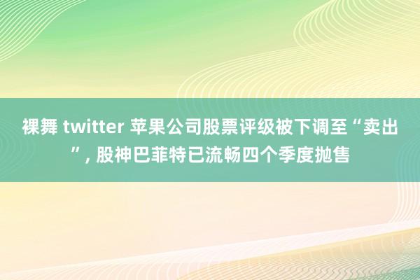 裸舞 twitter 苹果公司股票评级被下调至“卖出”， 股神巴菲特已流畅四个季度抛售