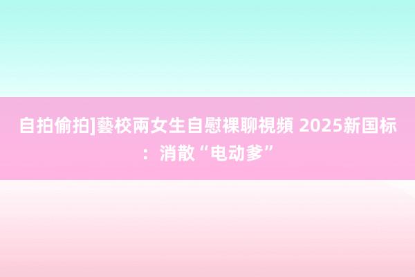 自拍偷拍]藝校兩女生自慰裸聊視頻 2025新国标：消散“电动爹”