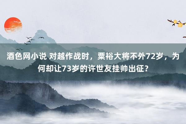 酒色网小说 对越作战时，粟裕大将不外72岁，为何却让73岁的许世友挂帅出征？