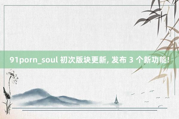 91porn_soul 初次版块更新， 发布 3 个新功能!